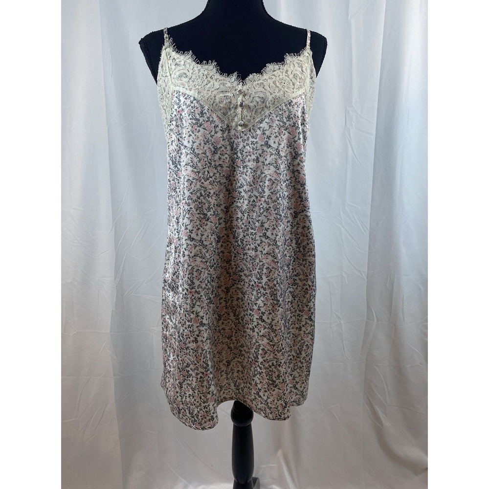 ABERCROMBIE & FITCH Ivory Floral‎ Slip Dress Lined Size Small Dainty - Picture 2 of 8
